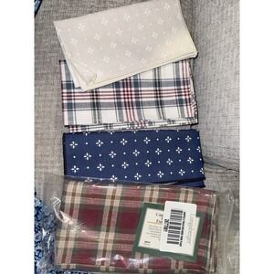 Longaberger 5 Napkins, Market Day Plaid, Green Heritage, Orchard Park Plaid